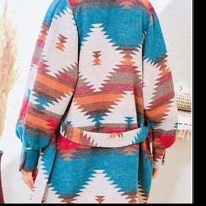 ! Navajo belted long coat